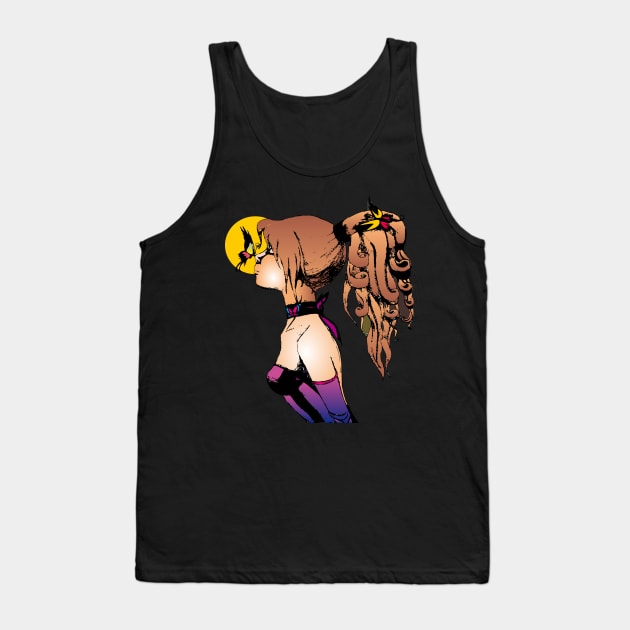 Girl with butterfly Tank Top by drawn freehand